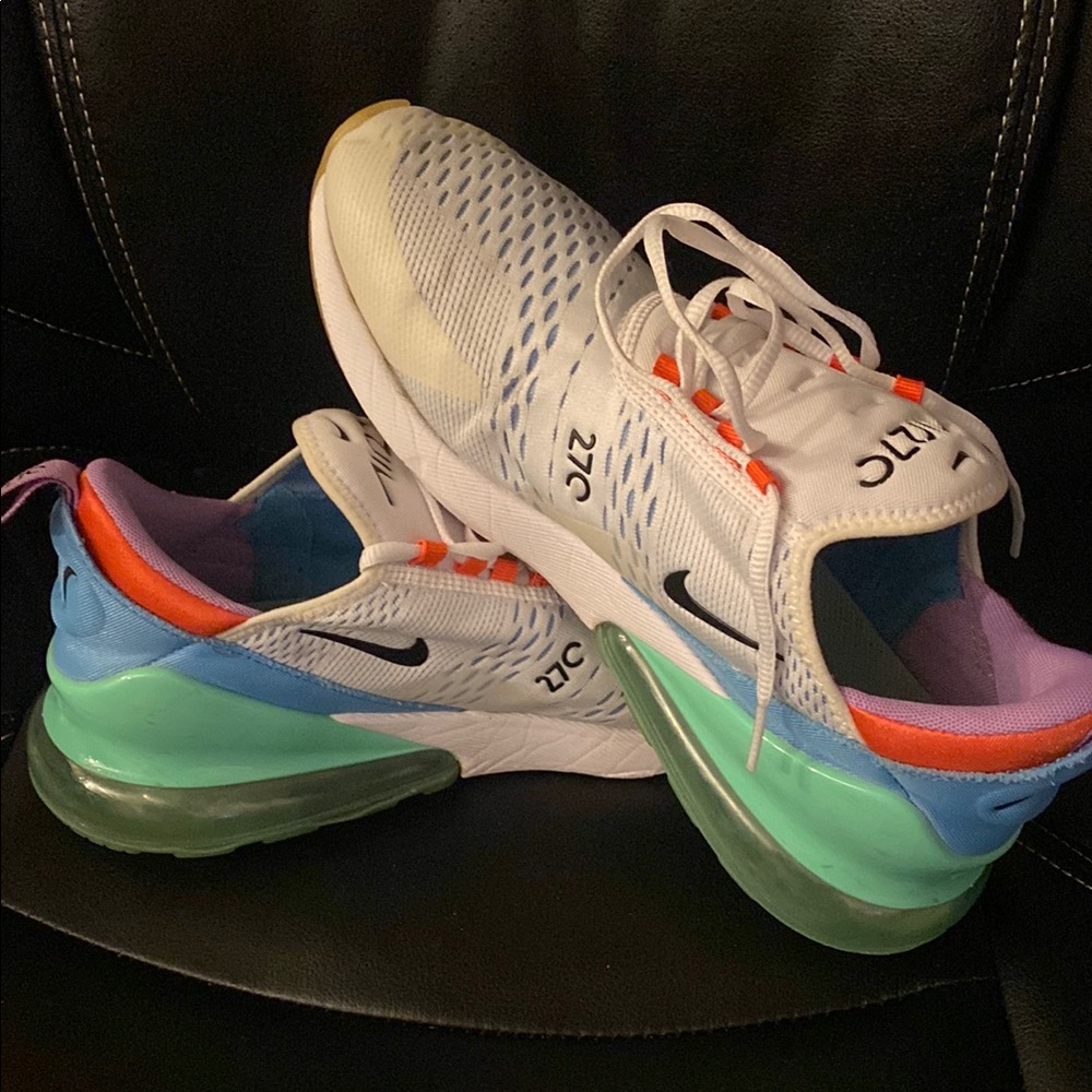 Nike White and Blue Air Max Sneakers